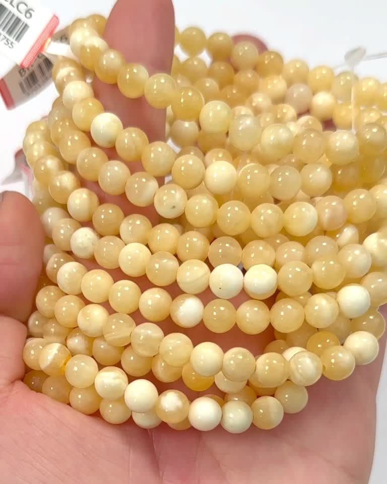 Bracciale Arancione Calcite perles 6mm