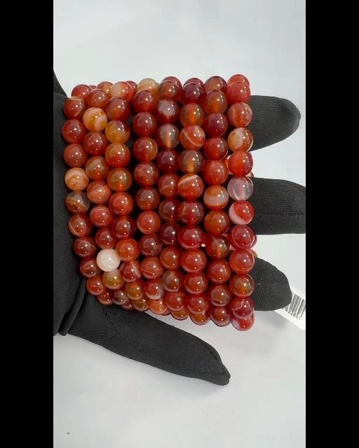Bracciale Cornaline Rubanée A perline 8mm