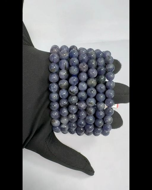 Bracciale Cordierite Lolite AA perline 7.5-8.5 mm
