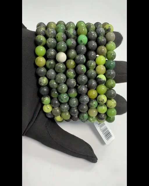 Bracciale con perline Chrysoprase Limone 8mm
