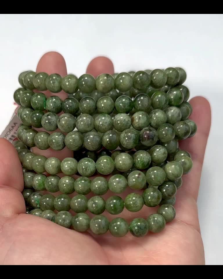 Bracciale Diopside Perle Verdi AA 7-8mm
