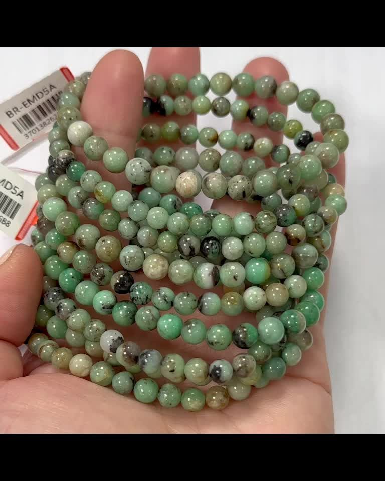 Braccialetto di smeraldi A perline 5-6 mm
