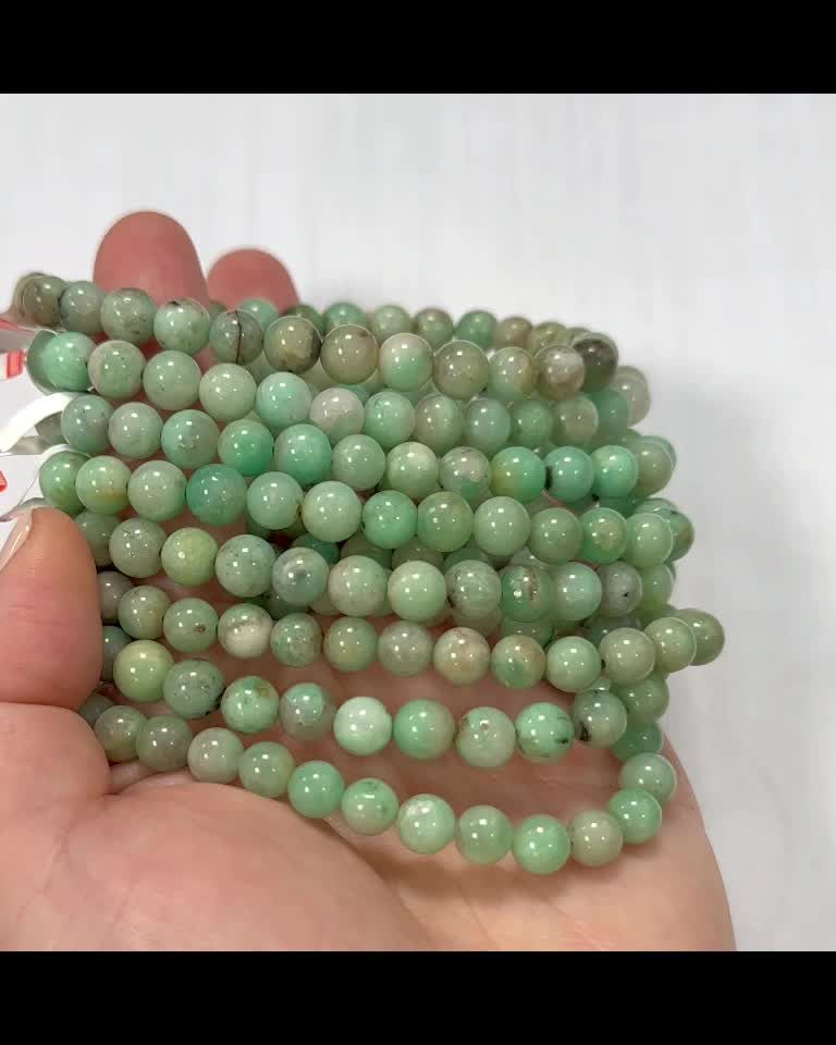Braccialetto di smeraldi AA perline 6.5-7.5mm