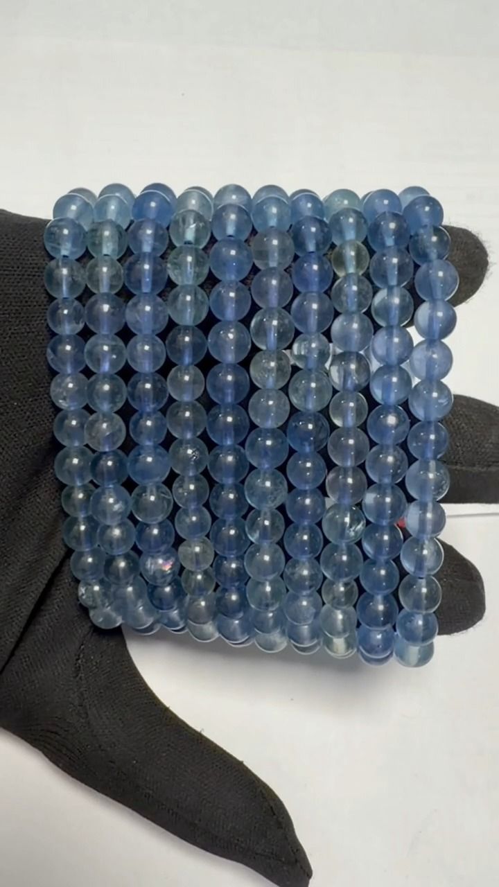 Bracciale Fluorite Blu AA perle 6-7mm