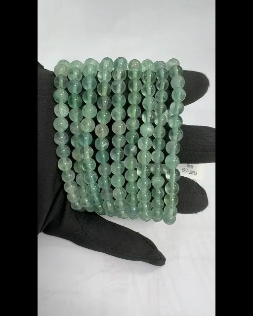 Bracciale In Fluorite Verde A Perline Da 6mm