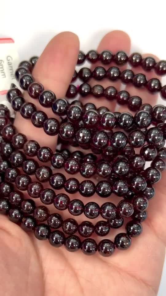 Bracciale con granato rosso perline AA da 5-6 mm