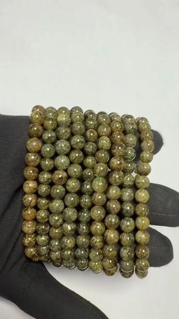Bracciale in Granato Verde Grossularia AA perle 5.5-6.5mm