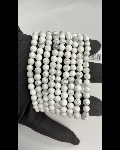 Bracciale Howlite A perles 6mm