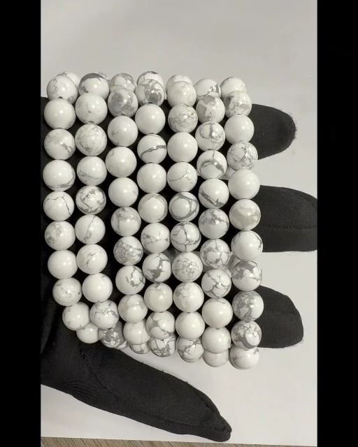 Bracciale Howlite A perles 8mm