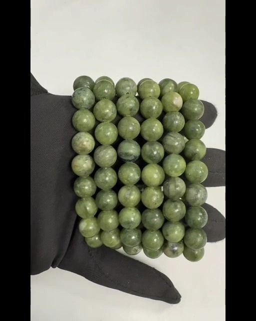 Bracciale in giada nefrite perline A da 10 mm