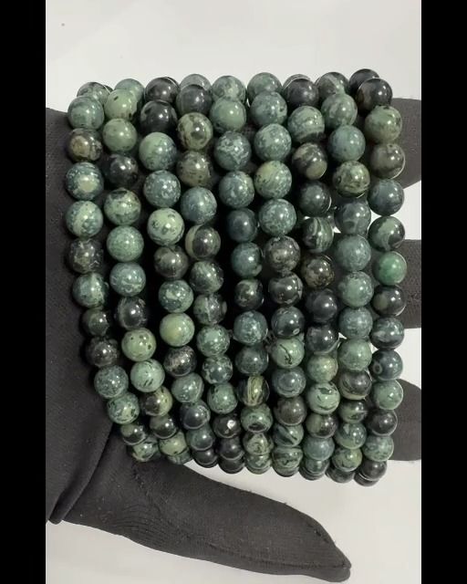 Bracciale con perline di diaspro Kambaba da 6-7 mm
