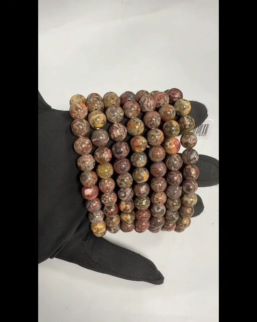 Bracciale in diaspro orbicolare leopardo 8-9 mm