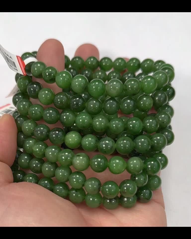 Bracciale Jade Nephrite Canada AA perline 8mm