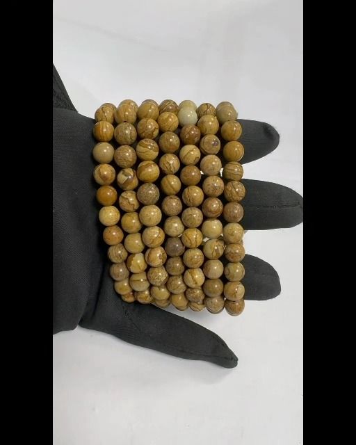 Bracciale perline di diaspro Paesaggio 8mm