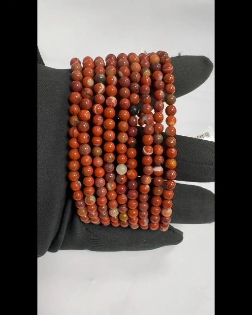 Bracciale con perline di diaspro rosso 4mm