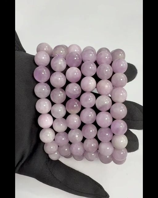 Bracciale con perle di Kunzite A+ da 10-11 mm