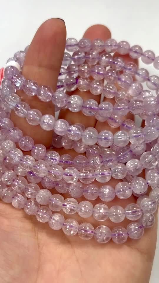 Bracciale Kunzite perline AAAA 5.5-6.5mm