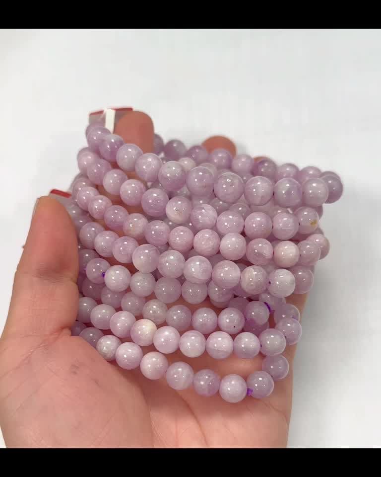 Bracciale Kunzite perline AA 7,5-8,5 mm