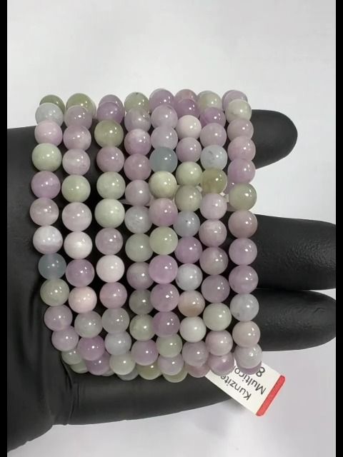 Bracciale Kunzite Perline AA multicolori 7mm