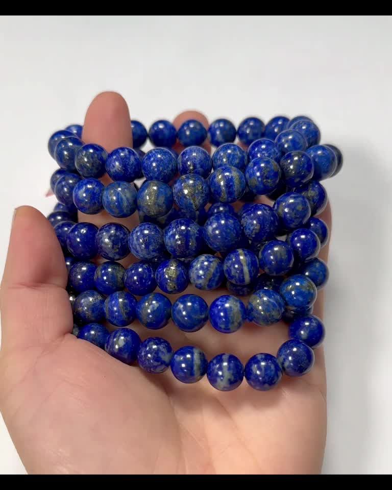 Bracciale in lapislazzuli A perle da 9-10 mm