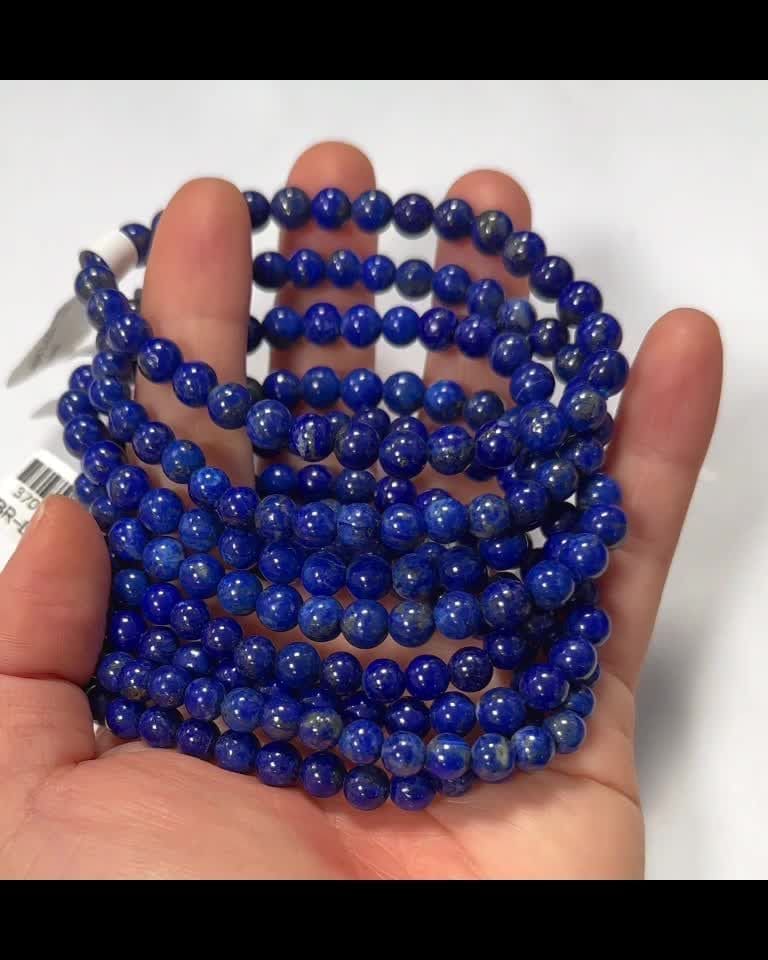 Bracciale Lapis Lazuli AAA perline 6-7mm