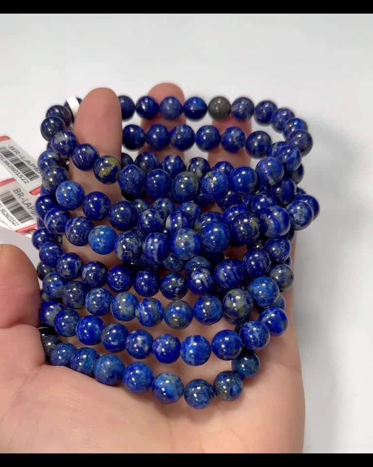 Bracciale Lapis Lazuli A perline 7.5-8.5mm