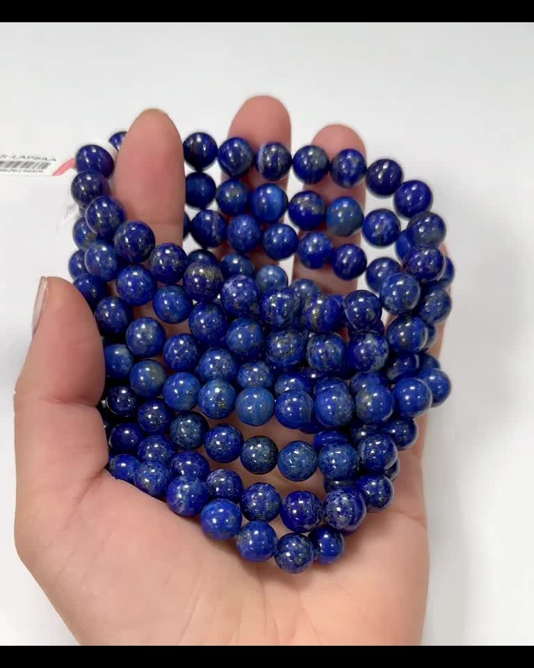 Bracciale Lapis Lazuli AA perline 7.5-8.5mm