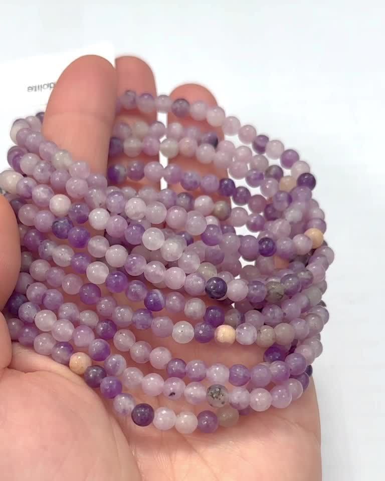 Bracciale Lepidolite A perles4mm