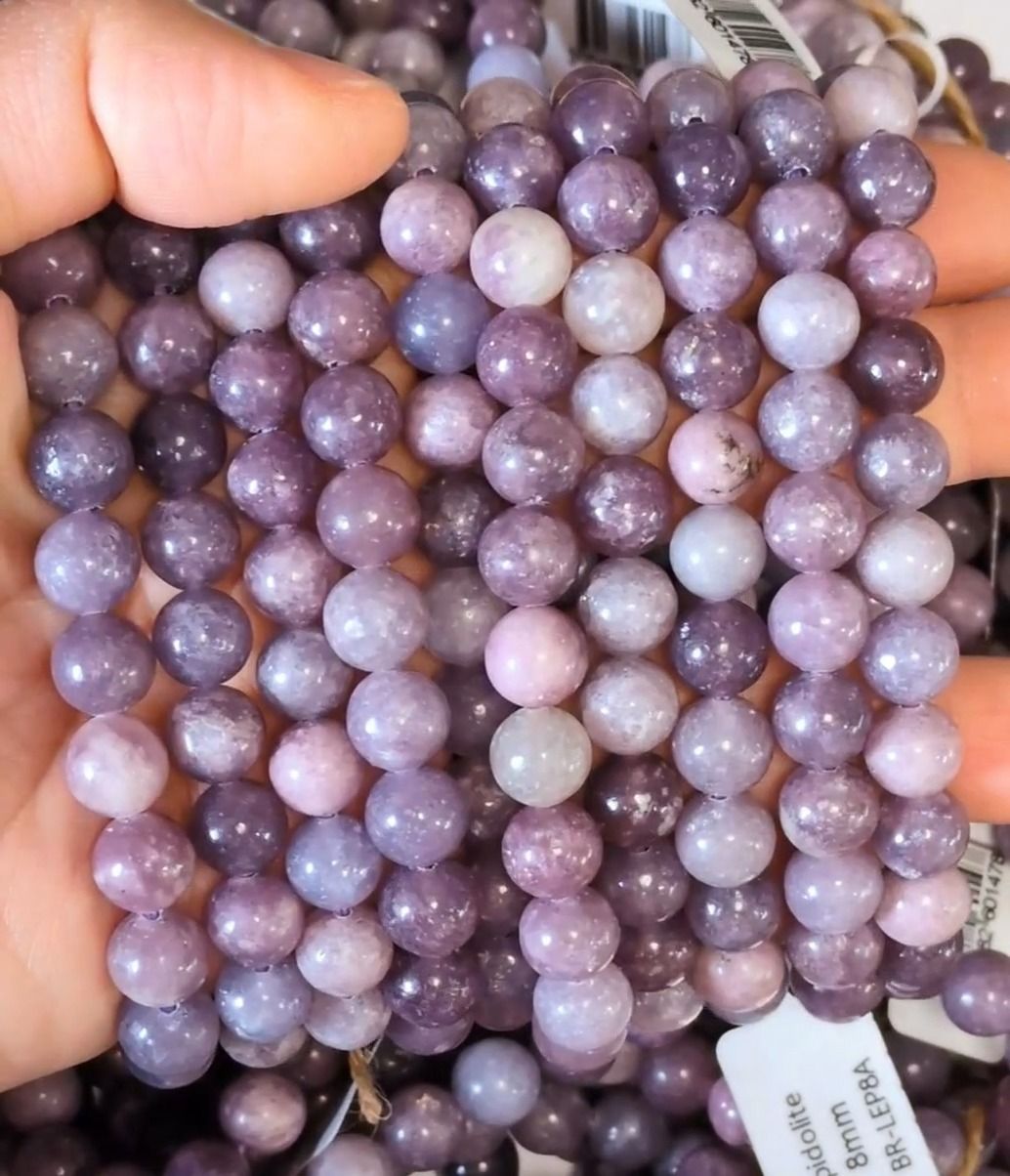 Bracciale Lepidolite A perles 8mm