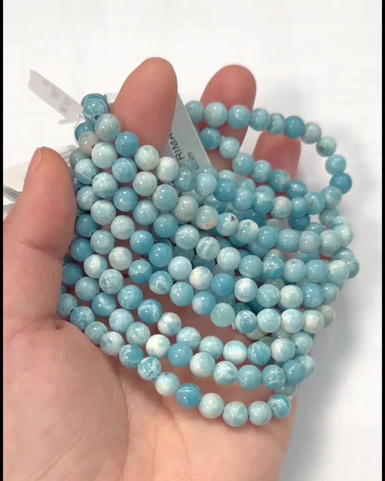 Bracciale Cina Larimar Perline A 6mm