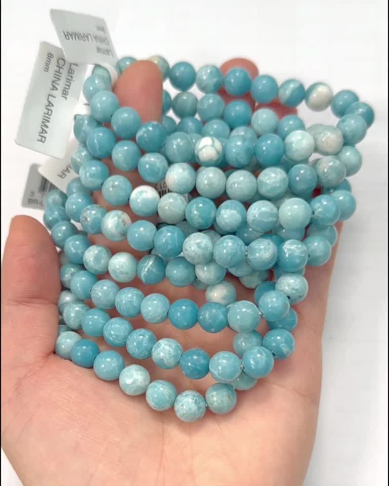 Bracciale Cina Larimar Perline A 8mm