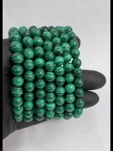 Bracciale in malachite trasparente con perline AAA da 8-9 mm