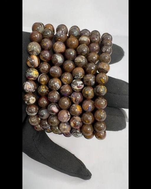 Bracciale con opale Boulder perline AAA da 8-8,5 mm
