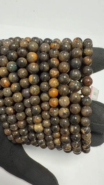 Bracciale in Opale Nera AB perle 6-7mm