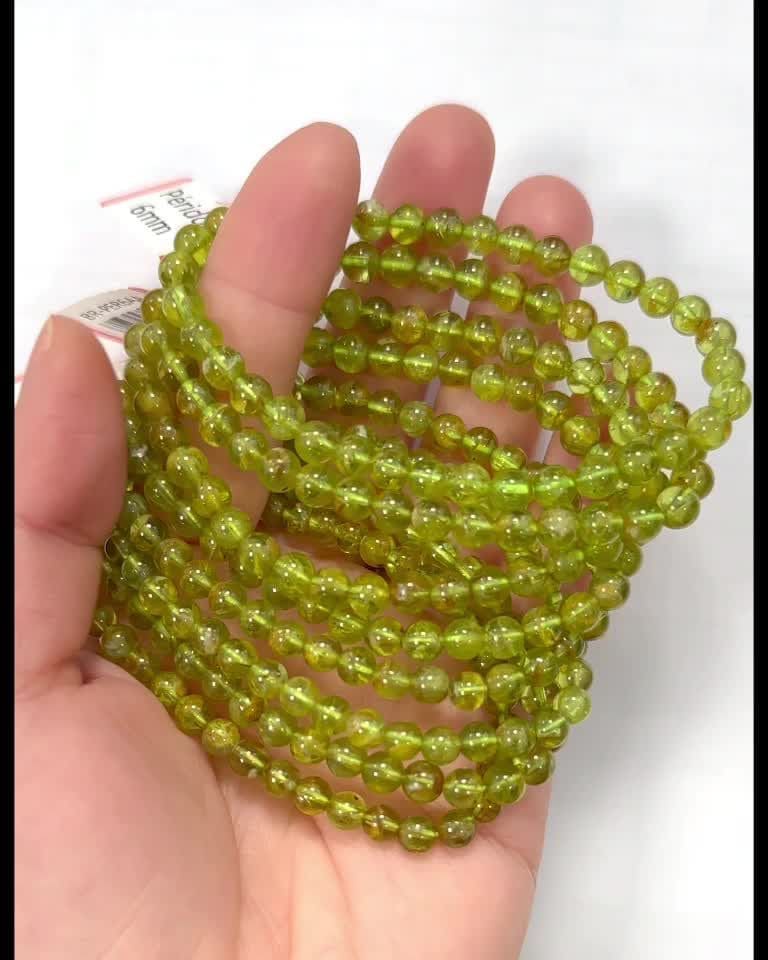 Bracciale peridoto AA perline 5-6mm