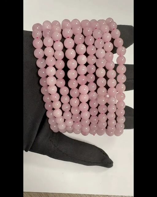 Bracciale Quarzo Rosa perles 6mm