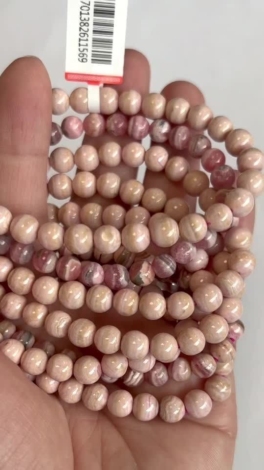 Perle di bracciale in Argentina Rhodochrosite 6-7mm