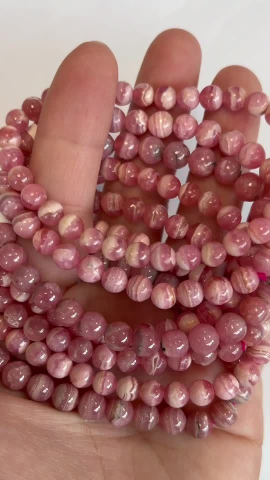 Perle di bracciale in Argentina Rhodochrosite AA 5.5-6.5mm