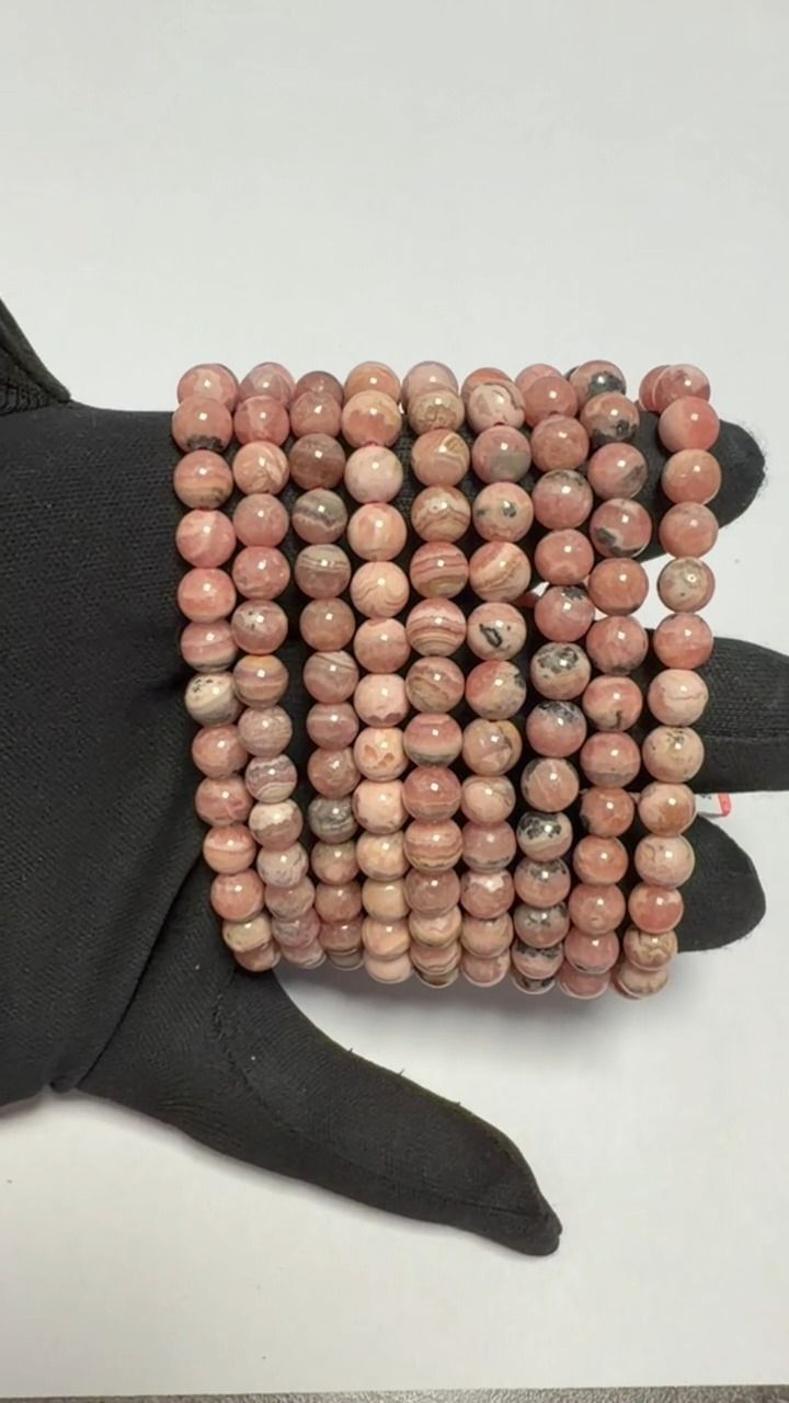 Bracciale in Rodocrosite Argentina AA perle 6-7mm