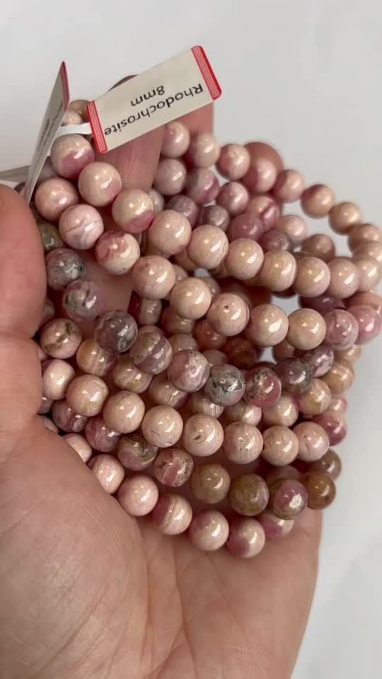 Perle di bracciale in Argentina Rhodochrosite 7-8mm