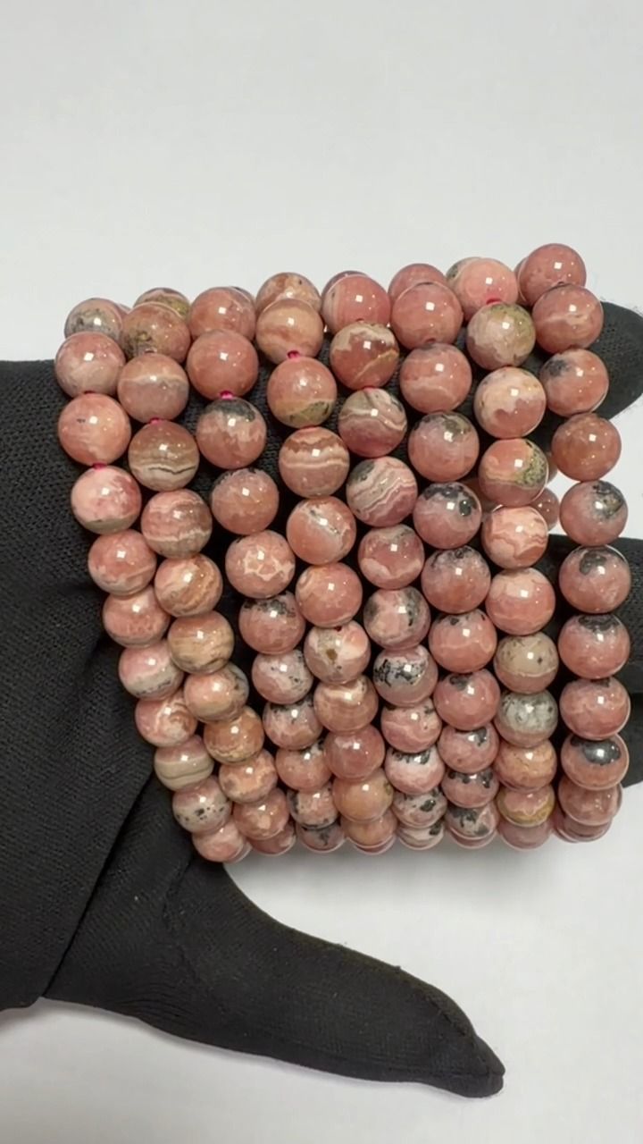 Bracciale in Rodocrosite Argentina AA perle 7.5-8.5mm