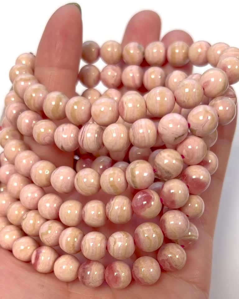 Perle di bracciale in Argentina Rhodochrosite 8.5-9mm