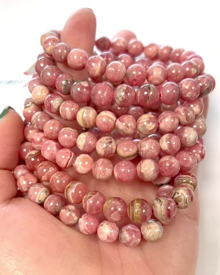 Perle di bracciale in Argentina Rhodochrosite AA 8-9mm