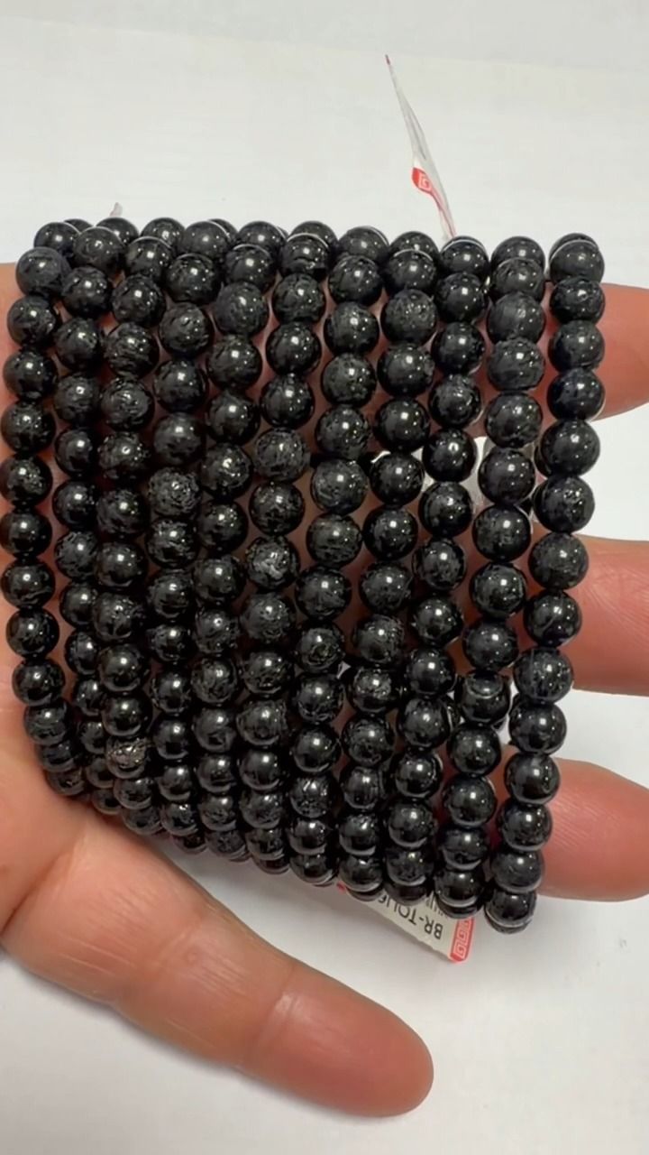 Bracciale Tormalina Nera AB perle 7-8mm