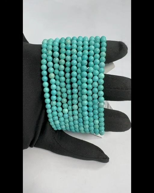 Bracciale Turquenite Howlite naturale colorato A perle 4mm