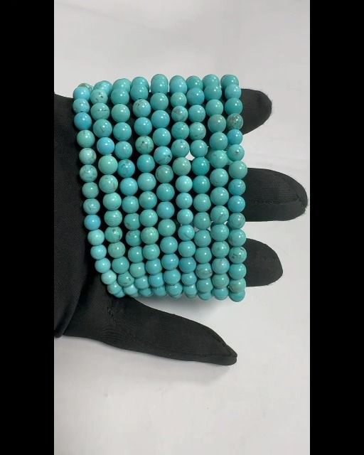 Bracciale Turquenite Howlite naturale tinta A perline 6mm