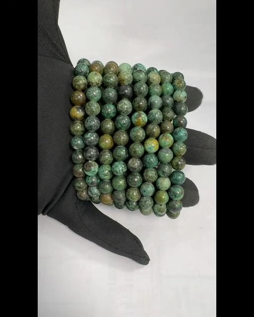 Bracciale africano turchese naturale perline 8mm
