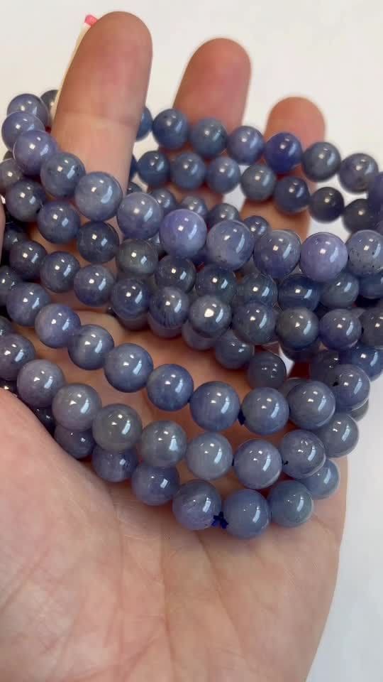 Bracciale Tanzanite perline AA 7.5-8.5mm