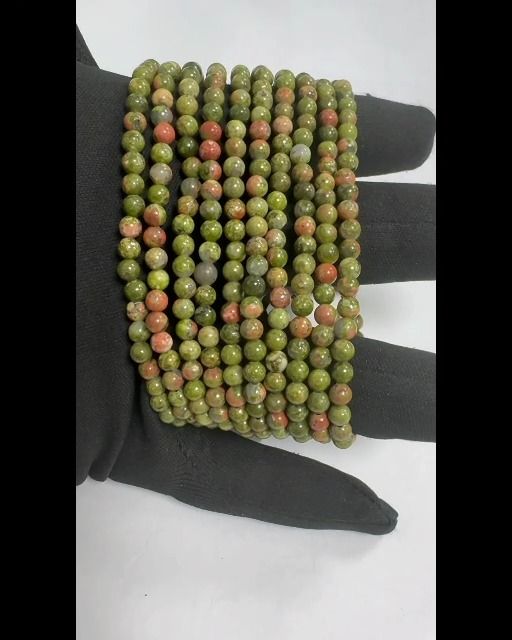 Bracciale Unakite perline 4mm