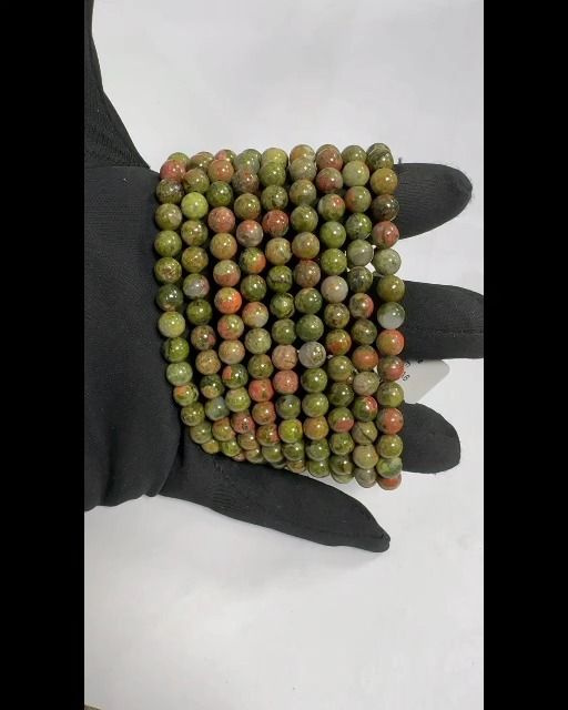 Bracciale Unakite perline 6mm